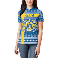 Sweden Christmas Personalized Women Polo Shirt Dala Horse God Jul - Wonder Print Shop