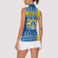 Sweden Christmas Personalized Women Sleeveless Polo Shirt Dala Horse God Jul - Wonder Print Shop