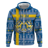 Sweden Christmas Personalized Zip Hoodie Dala Horse God Jul - Wonder Print Shop