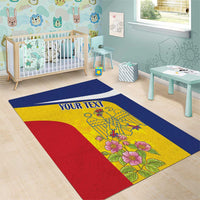 Personalized Romania Great White Pelican Area Rug With Rosa Canina - Wonder Print Shop