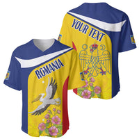 Personalized Romania Great White Pelican Baseball Jersey With Rosa Canina - Wonder Print Shop