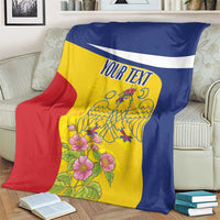 Personalized Romania Great White Pelican Blanket With Rosa Canina