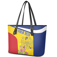 Personalized Romania Great White Pelican Leather Tote Bag With Rosa Canina - Wonder Print Shop