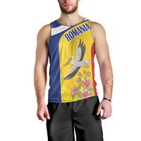 Personalized Romania Great White Pelican Men Tank Top With Rosa Canina - Wonder Print Shop