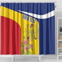 Personalized Romania Great White Pelican Shower Curtain With Rosa Canina