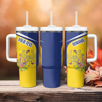 Personalized Romania Great White Pelican Tumbler With Handle With Rosa Canina - Wonder Print Shop