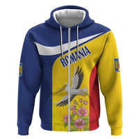 Personalized Romania Great White Pelican Zip Hoodie With Rosa Canina - Wonder Print Shop