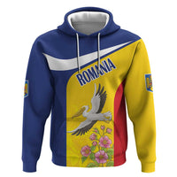 Personalized Romania Great White Pelican Zip Hoodie With Rosa Canina - Wonder Print Shop