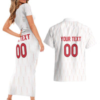 Custom Austria Football Couples Matching Short Sleeve Bodycon Dress and Hawaiian Shirt Das Team Go Champions