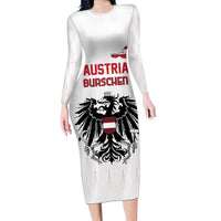 Custom Austria Football Family Matching Long Sleeve Bodycon Dress and Hawaiian Shirt Das Team Go Champions