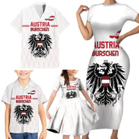 Custom Austria Football Family Matching Short Sleeve Bodycon Dress and Hawaiian Shirt Das Team Go Champions