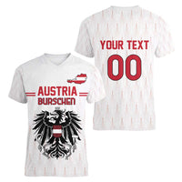 Custom Austria Football Women V-Neck T-Shirt Das Team Go Champions