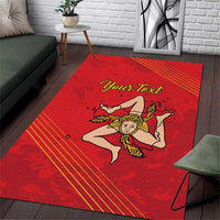 Personalized Bandiera della Sicilia Area Rug Sporty Style
