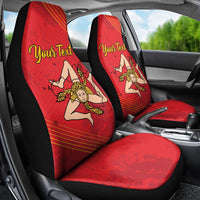 Personalized Bandiera della Sicilia Car Seat Cover Sporty Style