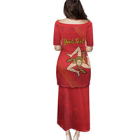 Personalized Bandiera della Sicilia Family Matching Puletasi and Hawaiian Shirt Sporty Style