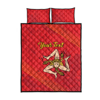Personalized Bandiera della Sicilia Quilt Bed Set Sporty Style
