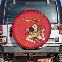 Personalized Bandiera della Sicilia Spare Tire Cover Sporty Style