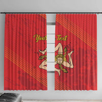 Personalized Bandiera della Sicilia Window Curtain Sporty Style
