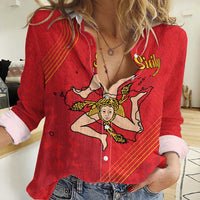 Personalized Bandiera della Sicilia Women Casual Shirt Sporty Style