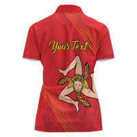 Personalized Bandiera della Sicilia Women Polo Shirt Sporty Style