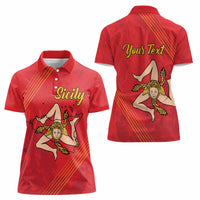 Personalized Bandiera della Sicilia Women Polo Shirt Sporty Style