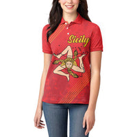 Personalized Bandiera della Sicilia Women Polo Shirt Sporty Style