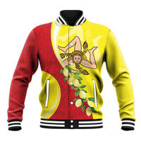 La Sicilia Baseball Jacket Bandiera della Sicilia Motif