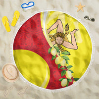 La Sicilia Beach Blanket Bandiera della Sicilia Motif