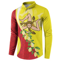 La Sicilia Button Sweatshirt Bandiera della Sicilia Motif