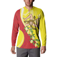 La Sicilia Button Sweatshirt Bandiera della Sicilia Motif