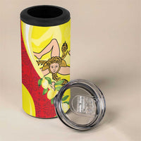 La Sicilia 4 in 1 Can Cooler Tumbler Bandiera della Sicilia Motif