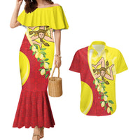 La Sicilia Couples Matching Mermaid Dress and Hawaiian Shirt Bandiera della Sicilia Motif