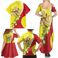 La Sicilia Family Matching Summer Maxi Dress and Hawaiian Shirt Bandiera della Sicilia Motif