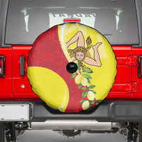 La Sicilia Spare Tire Cover Bandiera della Sicilia Motif