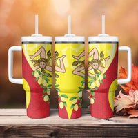 La Sicilia Tumbler With Handle Bandiera della Sicilia Motif