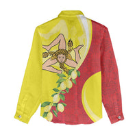 La Sicilia Women Casual Shirt Bandiera della Sicilia Motif