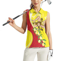La Sicilia Women Sleeveless Polo Shirt Bandiera della Sicilia Motif