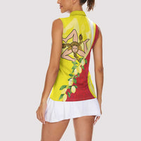La Sicilia Women Sleeveless Polo Shirt Bandiera della Sicilia Motif