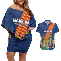 Personalized Madeira Couples Matching Off Shoulder Short Dress and Hawaiian Shirt Das Ilhas as Mais Belas e Livres