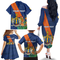 Personalized Madeira Family Matching Off The Shoulder Long Sleeve Dress and Hawaiian Shirt Das Ilhas as Mais Belas e Livres