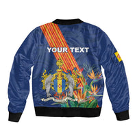 Personalized Madeira Sleeve Zip Bomber Jacket Das Ilhas as Mais Belas e Livres