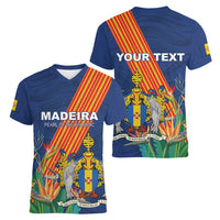 Personalized Madeira Women V-Neck T-Shirt Das Ilhas as Mais Belas e Livres
