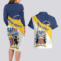 Personalized Azores Couples Matching Long Sleeve Bodycon Dress and Hawaiian Shirt Antes Morrer Livres Que Em Paz Sujeitos