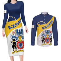 Personalized Azores Couples Matching Long Sleeve Bodycon Dress and Long Sleeve Button Shirt Antes Morrer Livres Que Em Paz Sujeitos