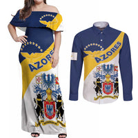 Personalized Azores Couples Matching Off Shoulder Maxi Dress and Long Sleeve Button Shirt Antes Morrer Livres Que Em Paz Sujeitos