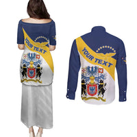 Personalized Azores Couples Matching Puletasi and Long Sleeve Button Shirt Antes Morrer Livres Que Em Paz Sujeitos