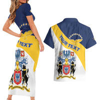 Personalized Azores Couples Matching Short Sleeve Bodycon Dress and Hawaiian Shirt Antes Morrer Livres Que Em Paz Sujeitos