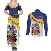 Personalized Azores Couples Matching Summer Maxi Dress and Long Sleeve Button Shirt Antes Morrer Livres Que Em Paz Sujeitos