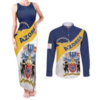 Personalized Azores Couples Matching Tank Maxi Dress and Long Sleeve Button Shirt Antes Morrer Livres Que Em Paz Sujeitos