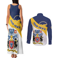 Personalized Azores Couples Matching Tank Maxi Dress and Long Sleeve Button Shirt Antes Morrer Livres Que Em Paz Sujeitos